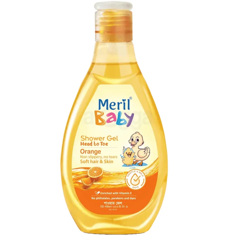 Meril Baby Shower Gel Head to Toe Wash (Orange) 200ml